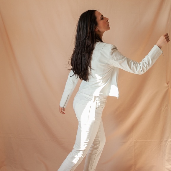 White Leather Jacket - Picture 2 of 2